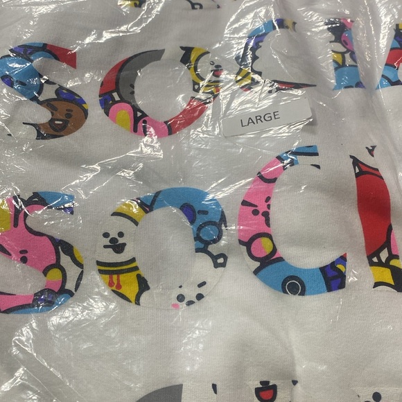 Anti Social Social Club ASSC X BT21 BLENDED HOODIE Sweatshirt Size Large New - Picture 5 of 5